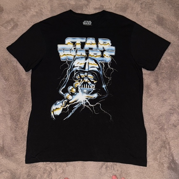 Star Wars Other - Star Wars men’s black shortsleeve T-shirt Mad Engine white gold blue size Large
